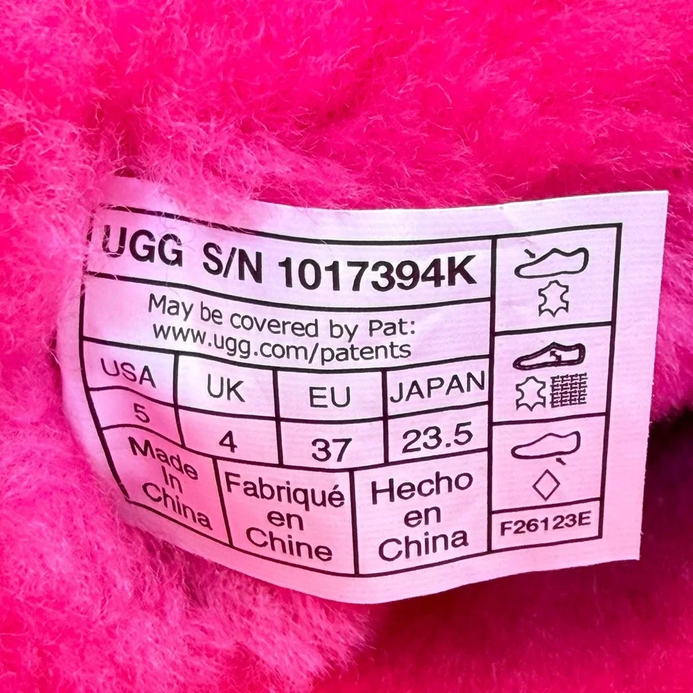 UGG Bailey Bow II Pink Suede Boots Sheepskin 1017394K Big Kids Size 5 Cozy